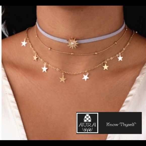 3 Pc Dainty Delicate Multilayer Choker Necklace - Picture 4 of 4